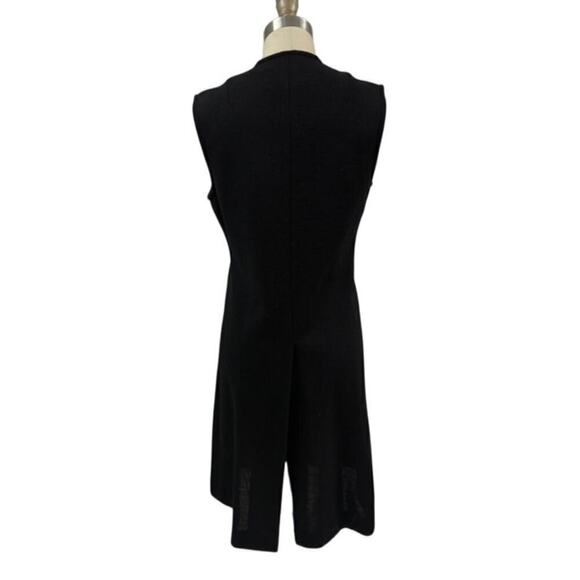 VTG Di Costa 100% Wool Long Black Sweater Vest Embroidered Floral Pattern Sz 8 - Picture 6 of 7